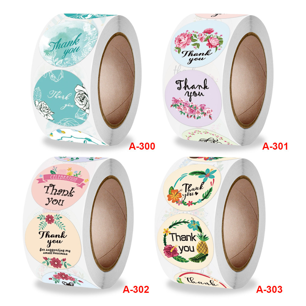 花卉创意感谢谢谢你贴纸信封封口贴婚礼礼物diy手工工艺不干胶标