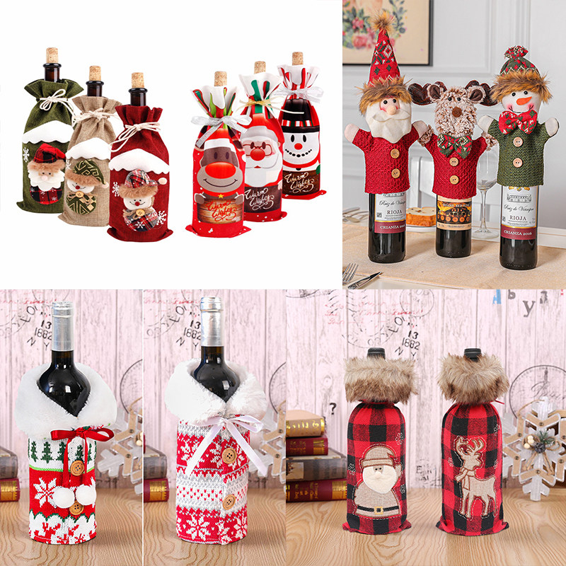 christmas wine bottle cover merry christmas decor for home