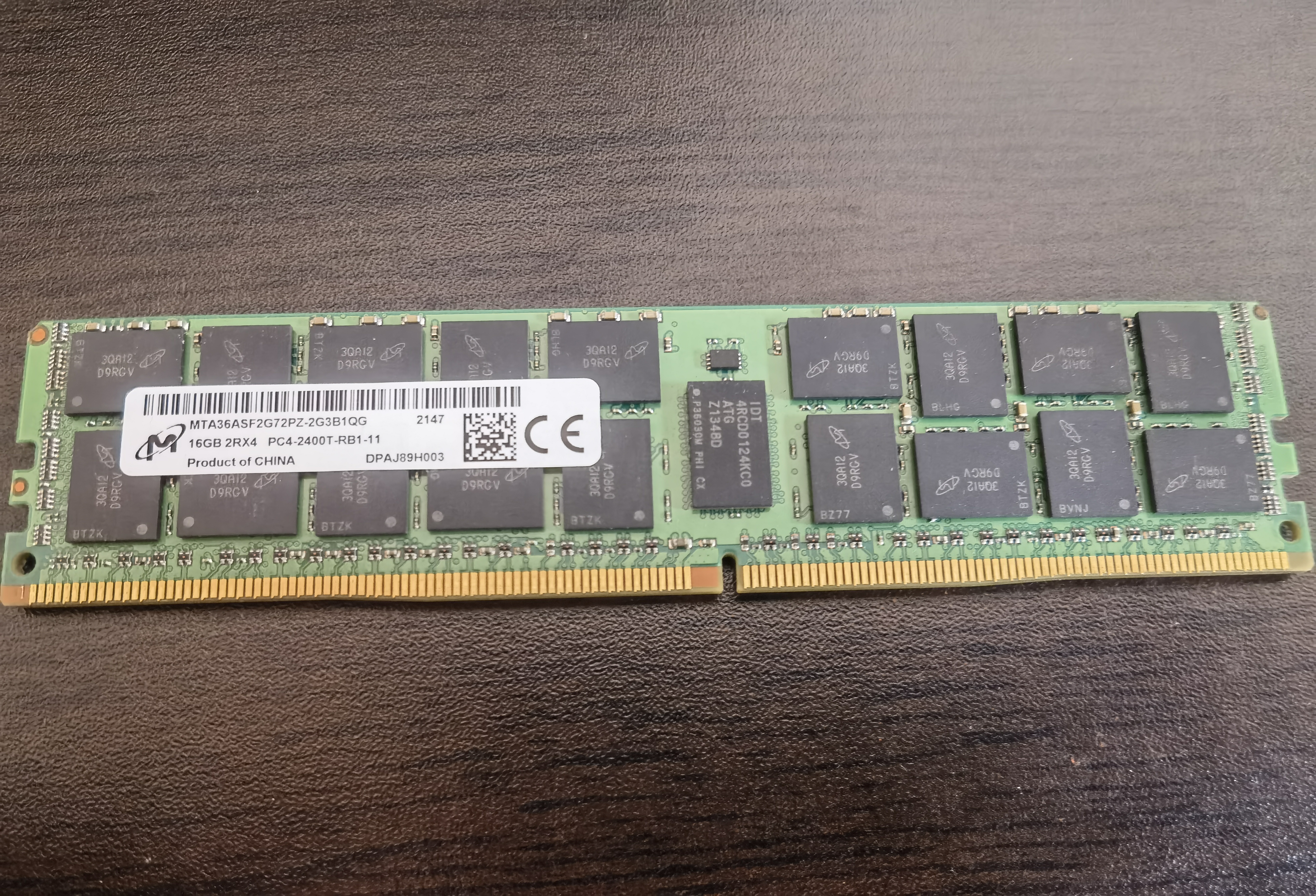 镁光16G 2RX4 PC4-2400T-RB1/RBB-11 ECC REG RDIMM服务器内存条