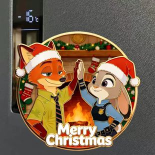 圣诞爆款 疯狂动物城2高颜值CP尼克朱迪平面亚克力磁吸冰箱贴