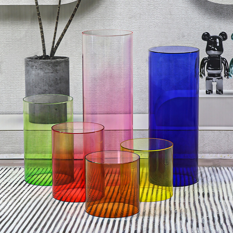 渐变亚克力摆件圆形底座服装店轻奢高档垫高落地增高展台装饰定制