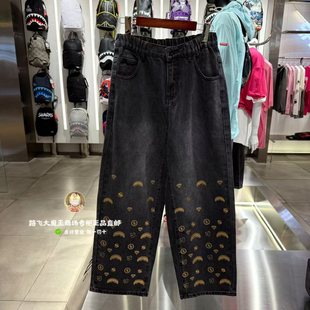 SprayGround鲨鱼嘴专柜正品 25秋款男女钻石刺绣牛仔长裤W1132206