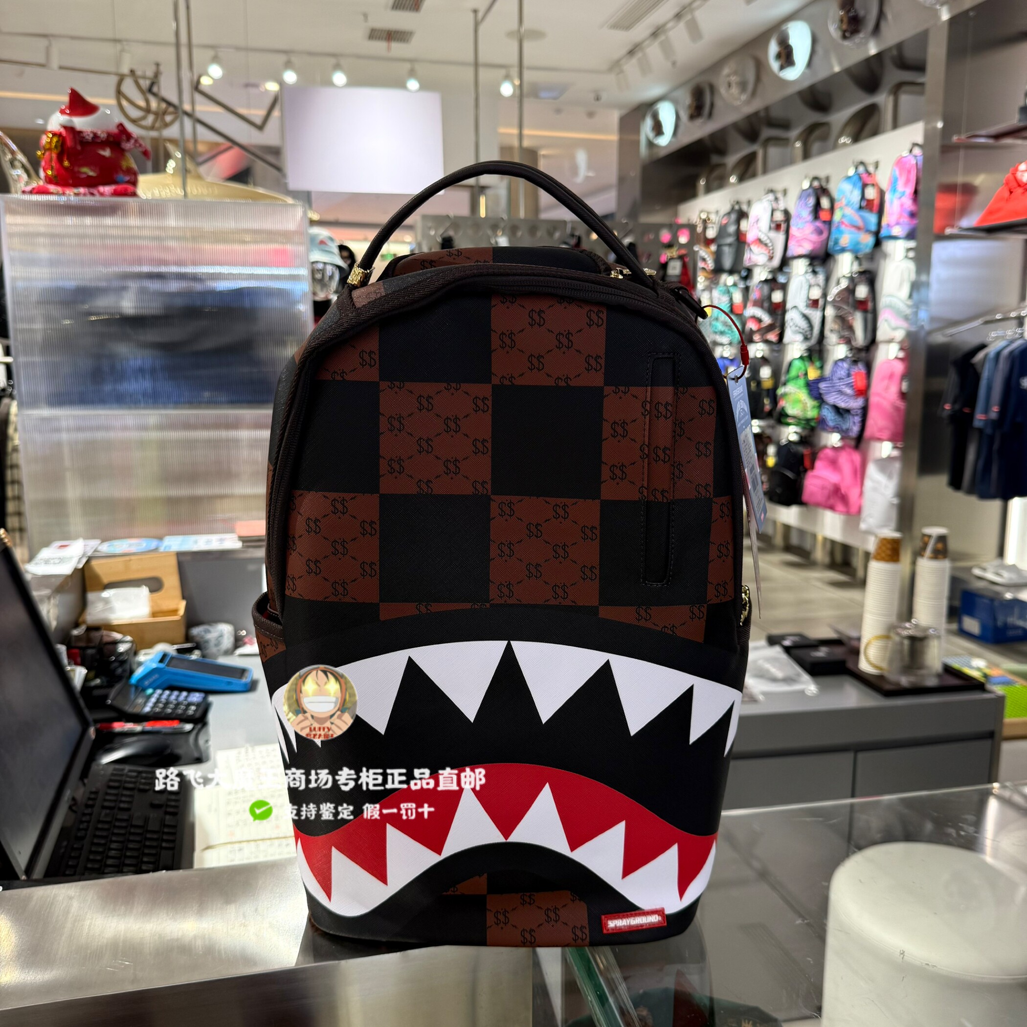 SprayGround专柜正品 鲨鱼嘴W1225703男女潮流大容量学生书包电脑