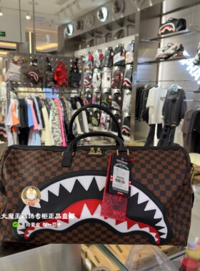 SprayGround专柜 SG鲨鱼嘴W1135512大号手提健身包透明旅行包