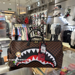 SprayGround专柜正品 SG鲨鱼嘴W1135512大号手提健身包透明旅行包
