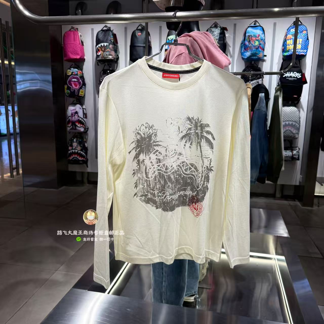 SprayGround 鲨鱼嘴专柜正品26新款W1220301男女百搭休闲长袖T恤