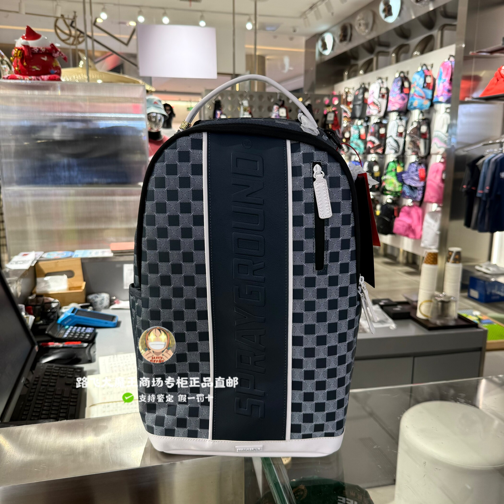 SprayGround专柜正品 鲨鱼嘴W1225803男女潮流大容量学生书包电脑