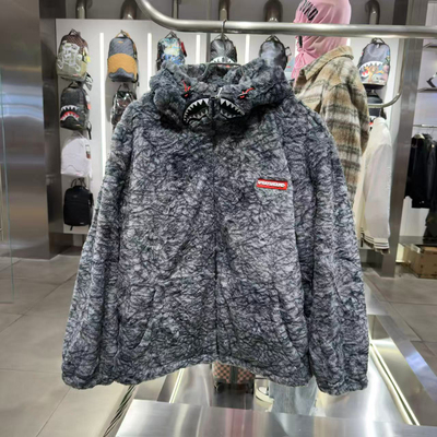 SprayGround鲨鱼嘴专柜正品25新款W1141101男女时尚连帽棉服外套