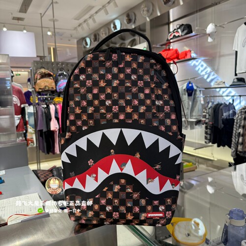 SprayGround专柜正品 双肩包W1225715男女包SG背包鲨鱼嘴书包透明