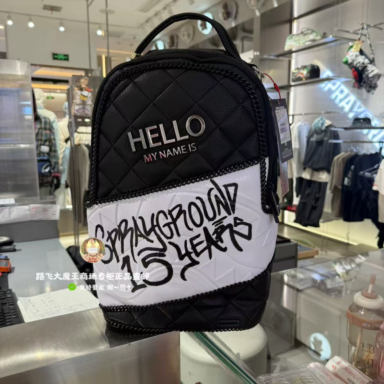 SprayGround鲨鱼嘴专柜正品25新款W1135760男女款拼接双肩背包潮