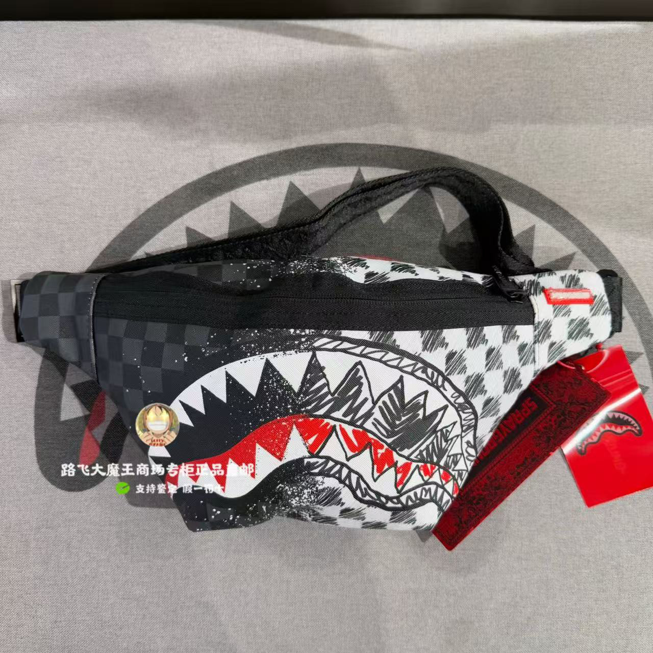 SprayGround鲨鱼嘴专柜正品25新款W1135107男女时尚可斜挎腰包潮