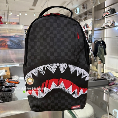 SprayGround专柜正品 鲨鱼嘴W1215704涂鸦双肩背包大容量透明书包