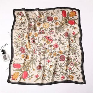 New Printed Scarves Women's Silk Scarf Spring and Summer Flo