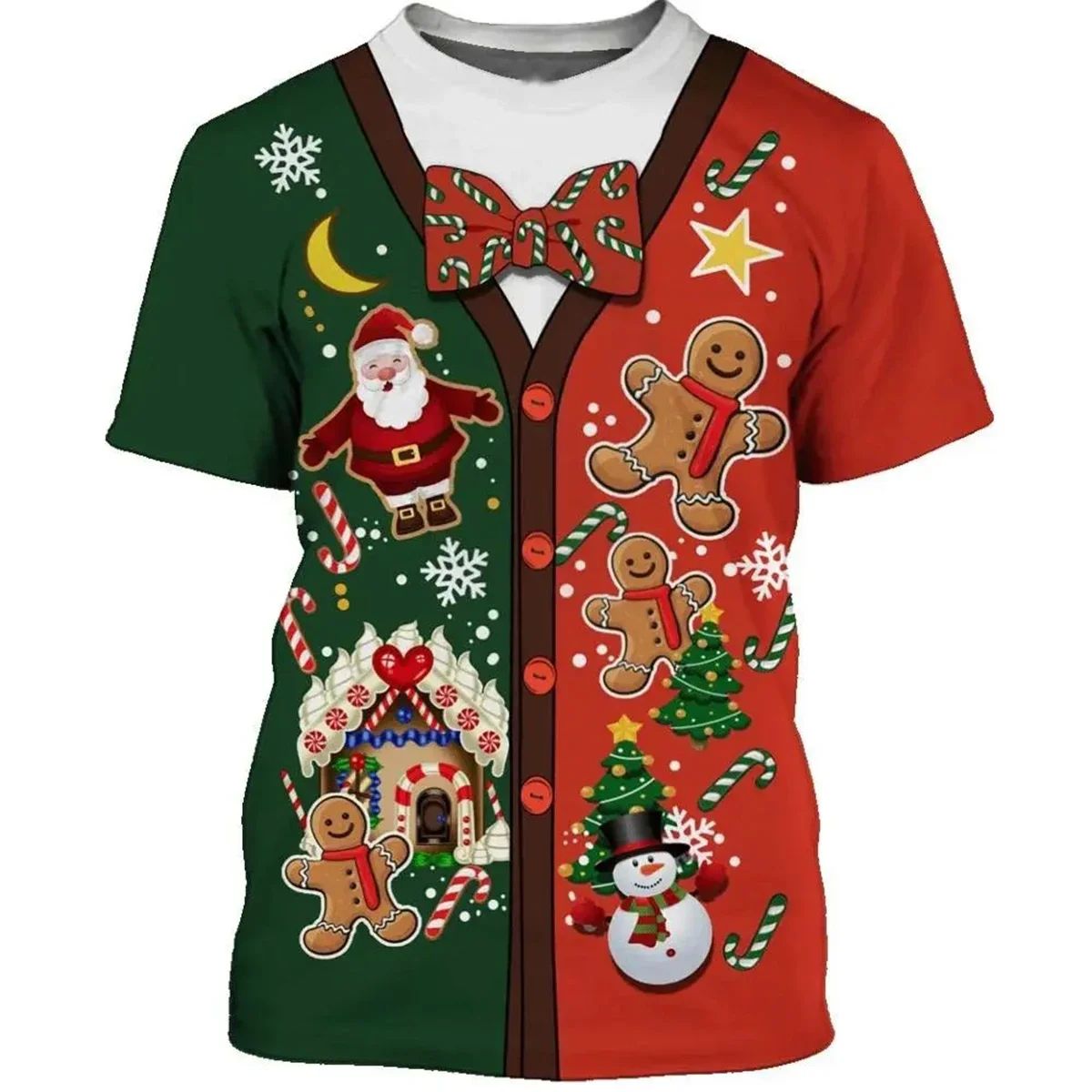 Street style Christmas men's 3D printed holiday T-shirt  Chr