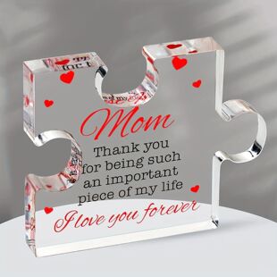 1pc,Birthday Gifts for Mom - Engraved Acrylic Block Puzzle M