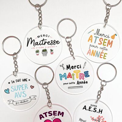 Merci Atsem/Aesh/Avs/Maitre/Maitresse French Print Key Cha T
