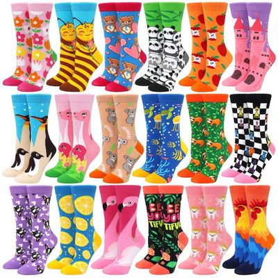 NewColorful Funny Happy Casual Women Socks Cute Animal Carto