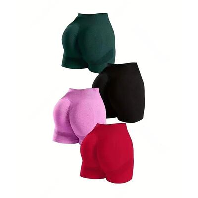 Yoga Basic 4pcs Marled Knit Scrunch Butt Wideband Waist Seam