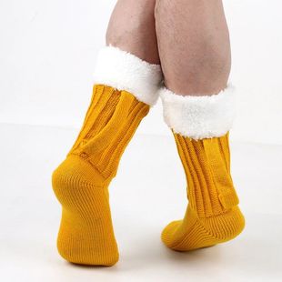 Knitted Mid Beer Mug Women Socks Warm Men Padded
