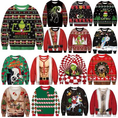 Carnival Christmas Grinch Green Monster round Neck Sweatshir