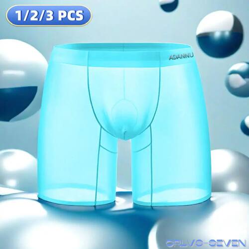 1/2/3 PCS Men's Ice Silk Boxers Transparent 0.01 Ultra-thin