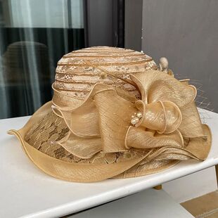 Ladies Fascinator Millinery Church Hat Elegant Bow Wide Brim