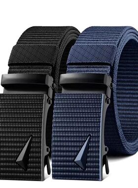 Men's Belt Automatic Metal Buckle Imitation Nylon Webbing Ou