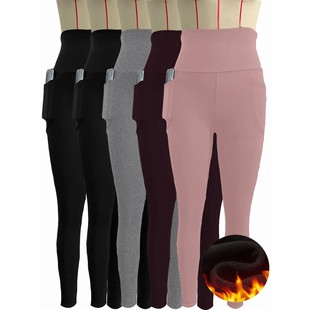 Thermal Fleece Leggings Pack Wor Waisted Womens High Lined
