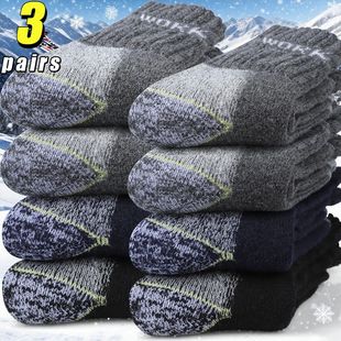 Winter Men Wool Crew Work Thermal Thicken Socks Pairs