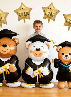 upright Graduation bear balloon Grad balloon decor 2026 Cong