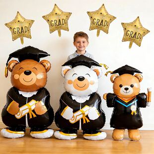 upright Graduation bear balloon Grad balloon decor 2026 Cong