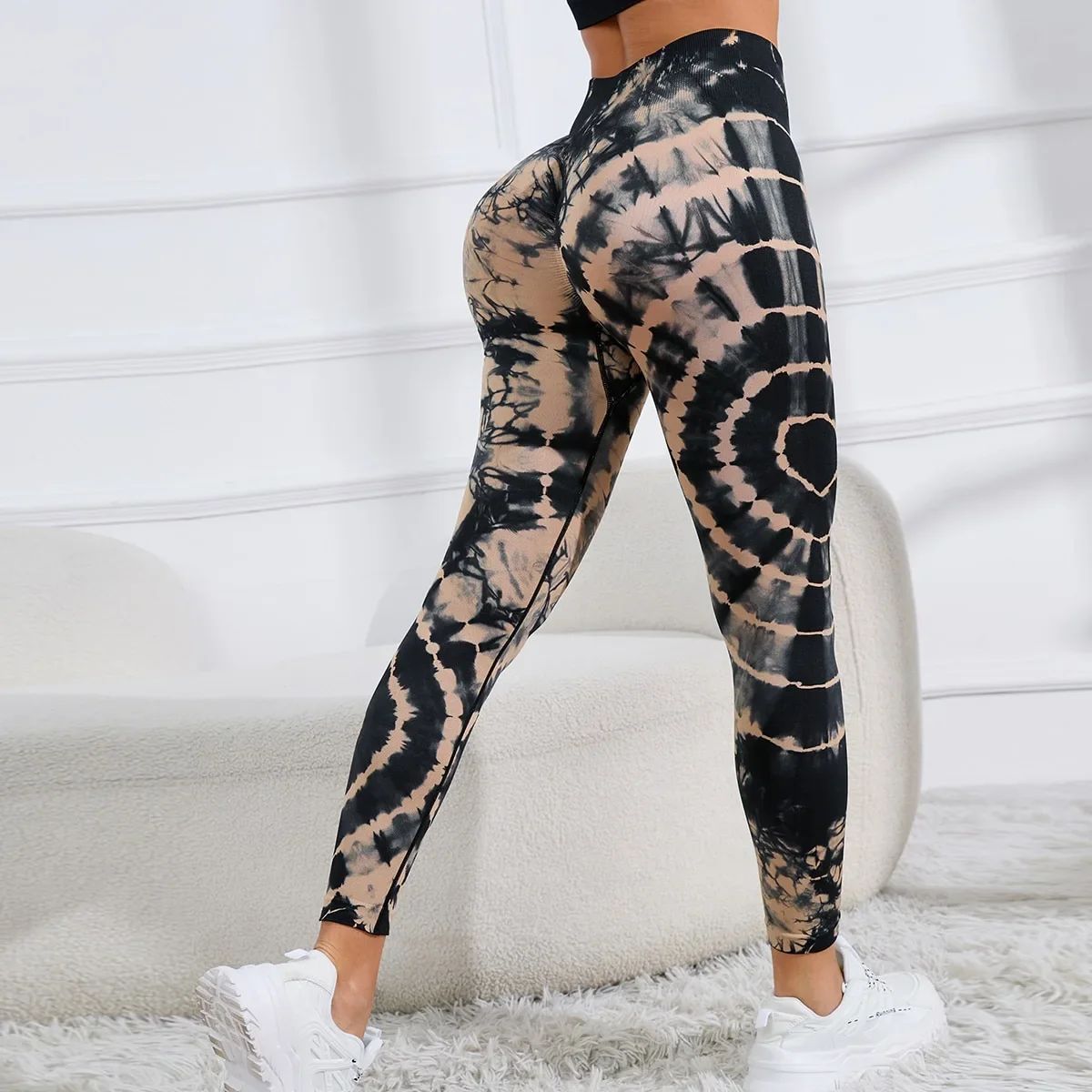 Women Print Seamless Pants Leopard High Waist Leggings Thin