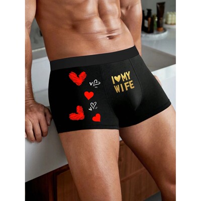 Men's Comfortable Boxer Shorts Underwear with Fancy Print, V
