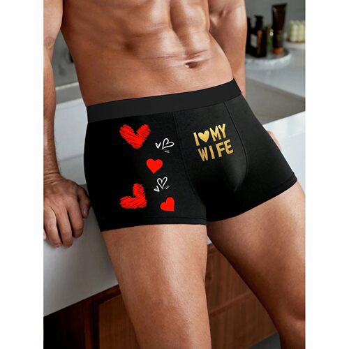 Men's Comfortable Boxer Shorts Underwear with Fancy Print, V