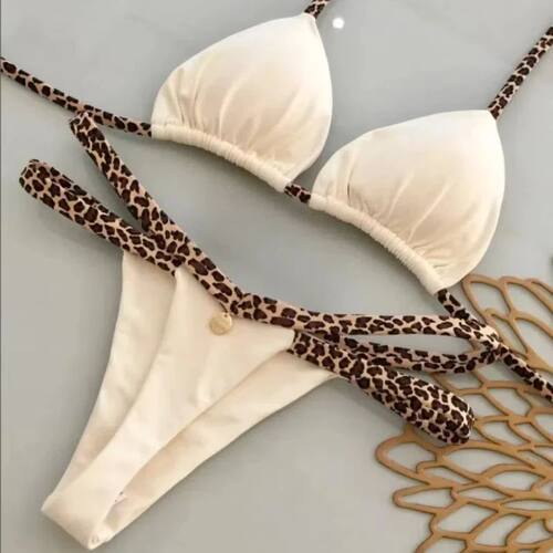 New Bikini Women Swimsuit Beach Vacation Swimwear Leopard Pr