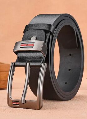 Genuine Leather For Men's High Quality Buckle Jeans Cowskin