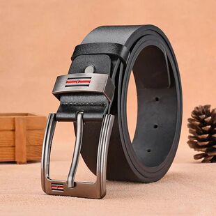 Genuine Leather For Men's High Quality Buckle Jeans Cowskin