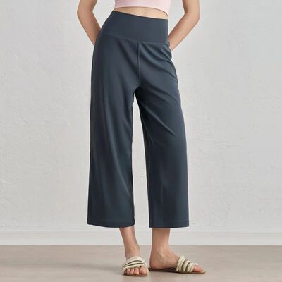 Capri Pants for Women Wide Leg Yoga Cropped Pants Tummy Cont