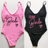 Wome Piece Padded Sexy Bride One TEAM Swimwear Swimsuit love