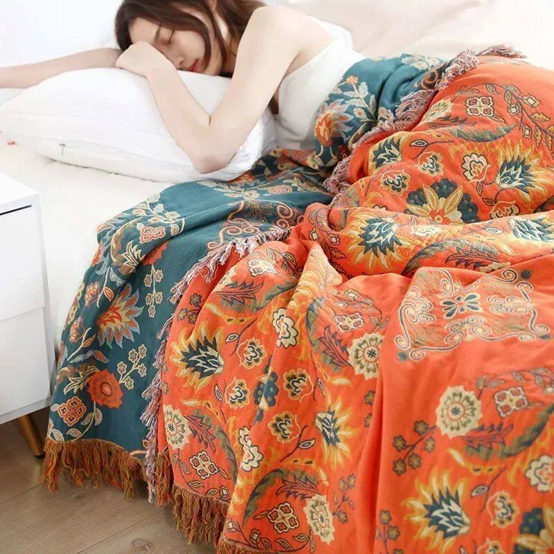 Nordic Throw Blanket For Beds Cotton Double Sided Sofa Cover图片