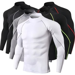 Men Sport T-shirt Quick Dry Bodybuilding Running Shirt Long