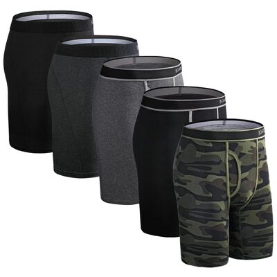 5Pcs Set Long Boxer Men Underwear Shorts Camouflage Print Me