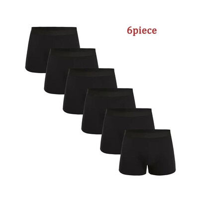 6pcs Pack Black Boxer Shorts Men Underpants Soft Breathable