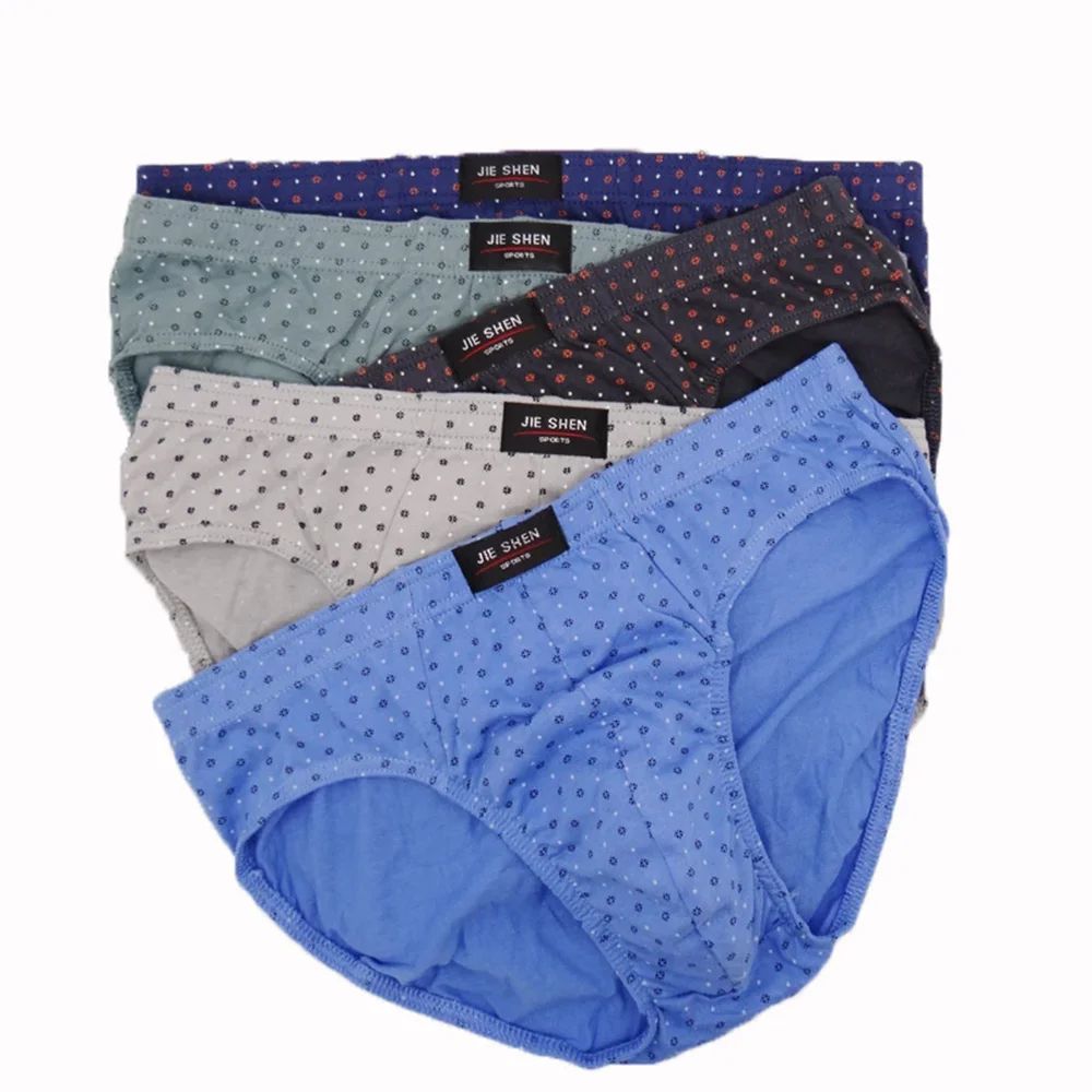 5 Pcs Cotton Mens Briefs Summer Men's Underwear Plus Size Me图片