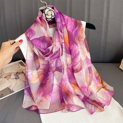Brand Women Beach Scarf Georgette Silk Shawls Design Print H