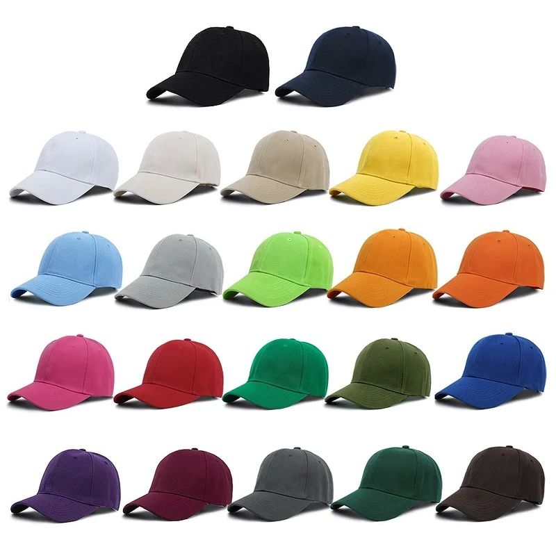 Men Women Multiple Colour Baseball Cap Peaked Cap Solid Colo