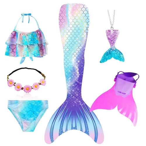 Girls Swimming Mermaid Tail Mermaid Costume Dress Cosplay Ch