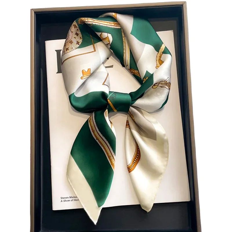 Neckerchief Female Square Scarf for Women Silk Shawl Satin H