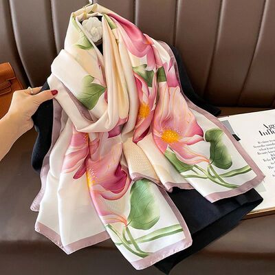 Women 180*90cmBeautiful Soft Silk Scarves female Lady Shawl