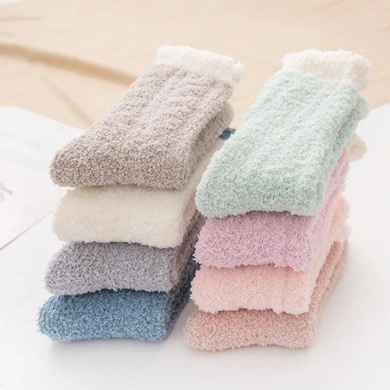 4 Pairs Women's Winter Warm Socks -Fuzzy Thick Thermal Fluff